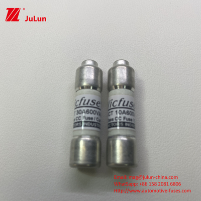 Power Fuse PV 7A 8A 10A Ceramic Vehicle Fuses High Interrupt Current Limiting Function Dc Fault Current 50KA