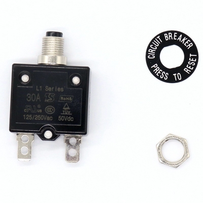 50VDC 5-30A Manual Reset Button Circuit Breaker Heat Broken Road Protection