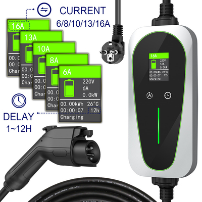 16A Type 1 EV Charger EU Shucko Plug 700VDC Plastic Metal Material