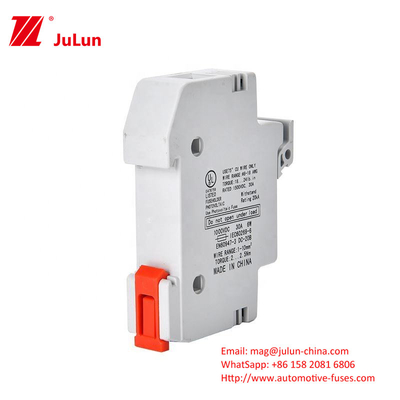 Cylindrical Solar PV Fuse Holder With 10x38mm For Solar Panel 50A 1000VDC Storage Tank