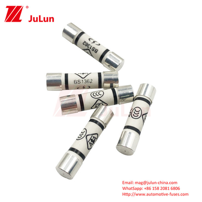 ASTA BS1362 SS167 Compliant Ceramic Automotive Fuses With Flat Head Tubular Design