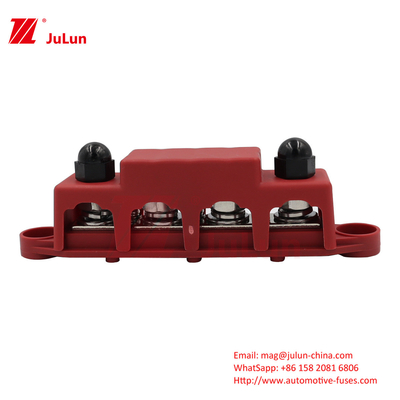 4-Stud Distribution Block 62.5A Rated Current High Temperature Resistance M8 M10 Per Column