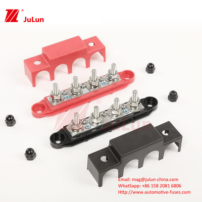 Rv Yacht Bus M8M10 High Current Wiring Stud Red Black 4-Stud Distribution Block Manifold Bar