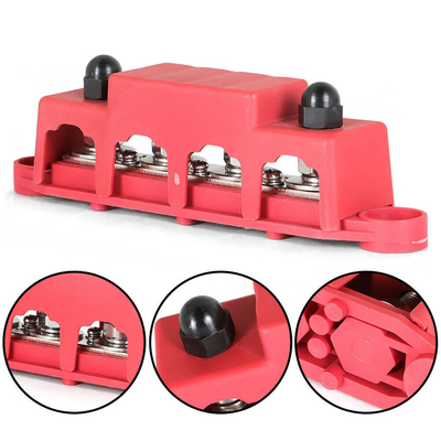Busbar Tool Set, Including 4 X 5/16" Power Distribution Block Bus Bar With Cover, Hammer Lug Crimper Tool For 8 AWG - 00