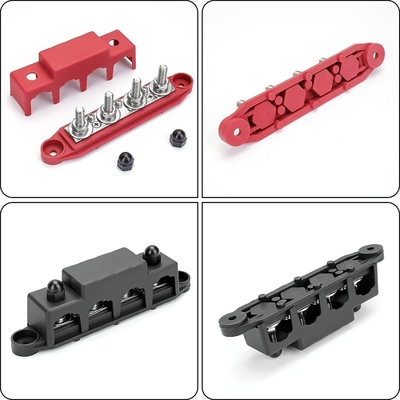 Busbar Tool Set, Including 4 X 5/16&quot; Power Distribution Block Bus Bar With Cover, Hammer Lug Crimper Tool For 8 AWG - 00