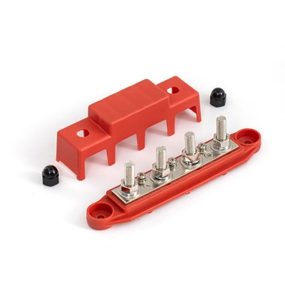 Big Current Power Distribution Block Cooper Bus Bar Auto Parts 250a Busbar Machine 4*M10 Studs And 3*M4 Screws With Cove