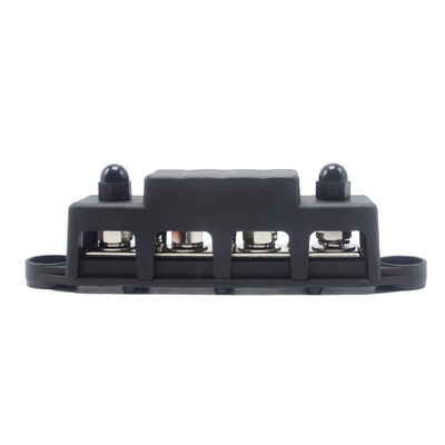 Black Marine Grade Bus Bar 4 Studs Junction Block With Cover M8 Bolt