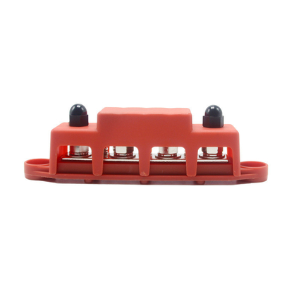 Black Marine Grade Bus Bar 4 Studs Junction Block With Cover M8 Bolt