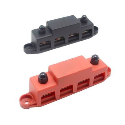 Red&amp;Black Set M8 300A Bus Bar 4 Studs Power Distribution Terminal Block With 300A Fuse Wire for RV Yacht