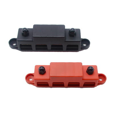 Red&amp;Black Set M8 300A Bus Bar 4 Studs Power Distribution Terminal Block With 300A Fuse Wire for RV Yacht