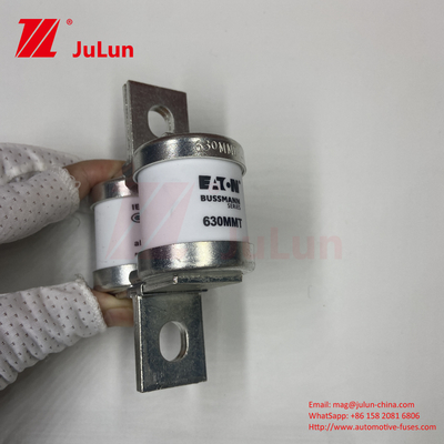 BUSSMANN 630MMT 690V Ceramic Copper Twin Flat Plate Bolt Type Fuse For Automotive