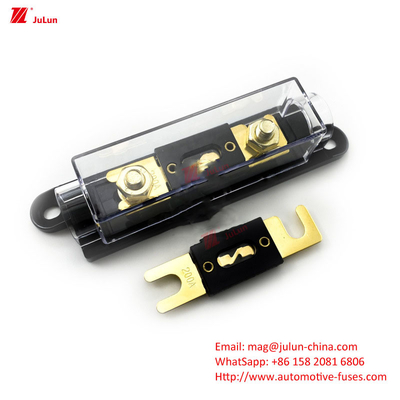 Two Poles Automotive Spare Parts Copper Contact Material External Dimension Fuse Holder / Box