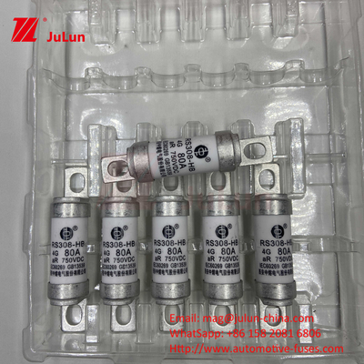 EV RS308 Fuse Mechanical Shock 25A 30A 40A 50A  Ceramic Copper Rated Voltage DC750V  Home Ev Charger For Electric Car