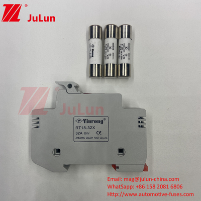 Solar Pv Fuse / Din Rail Solar Fuse Holder for Inverter 1500VDC 1000VDC 500VDC 10A-63A 30kA