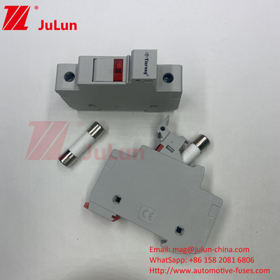 Solar PV Fuse With DIN Guide Fuse Holder For Photovoltaic Protection RT18-32 15A 20A 32A Fuse Holder With Led Indica