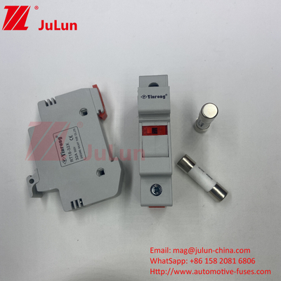 Din Guide Fuse Holder DIN Rail Solar Fuse Holder Solar DC 1000V PV Fuses 6A 10A 15A 20A 25A 30A High V