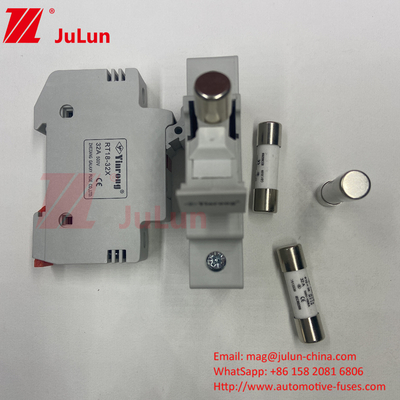1000VDC 15A Solar PV Fuse Holder With Fuse Solar PV Fuses 6A 10A 15A 20A 25A 30A High Voltage For Solar System