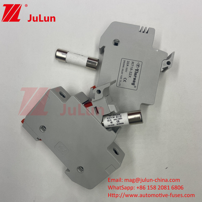 Silver  Solar Pv Fuse / Din Rail Solar Fuse Holder Range For Photovoltaic Bus Boxes