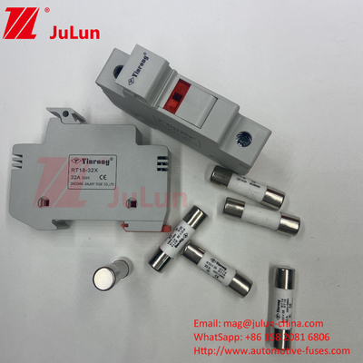 Holder With Ceramic Fuse For PV Module Protection 15A Solar PV Fuse 1000V 10*38mm Din Rail Solar Fuse An