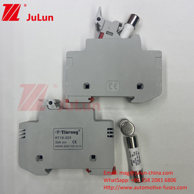 Holder With Ceramic Fuse For PV Module Protection 15A Solar PV Fuse 1000V 10*38mm Din Rail Solar Fuse An