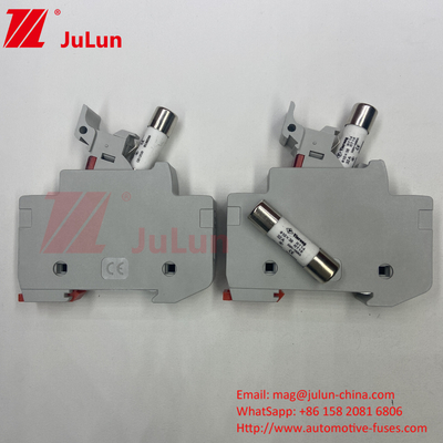Cylindrical Din Rail Solar Fuse Holder /  Solar Pv Fuse Holder With 30kA Breaking Capacity
