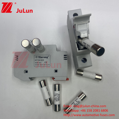 20A Solar PV Fuse Holder With Fuse For Photovoltaic Bus Box  Nqqk RT16D-00 TPS DC Current 80V 250A Solar Energy Fuse