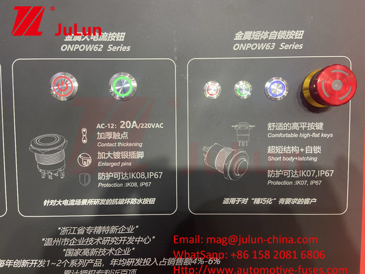 IP65 Self-Locking Stainless Steel Metal 10/12/16/22mm Momentary Led Small Push Button Switches