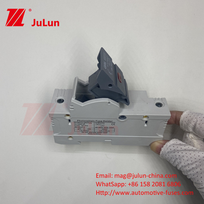 Protective Certified DIN Rail Solar Fuse Holder For Solar Panels  RT18 AC Fuses Fast Blow Ceramic 22x58