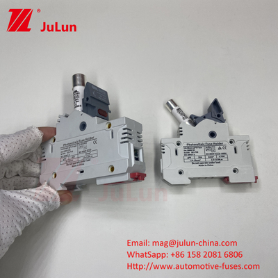 DIN Guide Fuse Holder 15A 1000VDC With Ceramic Fuse Holder Design14*85mm 32a 1000VDC Pv Fuse Holer