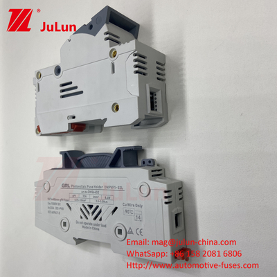 1000V DC Solar Photovoltaic Inverter Fuses RT18 Series 10x38 3P DIN Rail Mounted 32A Capacity For Fuse 1500V