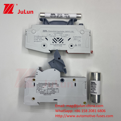 SeanRo Solar PV Din Rail Fuse Holder For Fuse Link 10*38mm 1000V 15amp Dc Fuse 25A