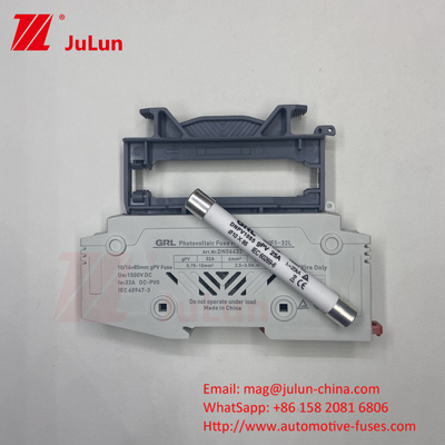 Silver Element Material Solar PV Fuse With Cylindrical Shape And Ceramic Body Material