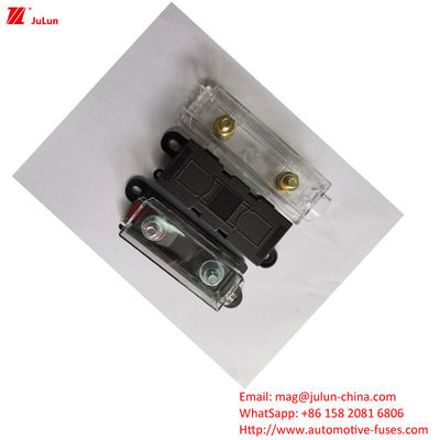 32V DIN Track Fuse Holder 30A-500A EU UL Standard Copper Contact Plastic Housing Bolt Fuse Holder