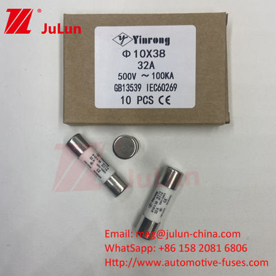7A 10*38mm AC380V AC500V AC690V AC800V Ceramic Solar Pv Fuse For Photovoltaic Systems