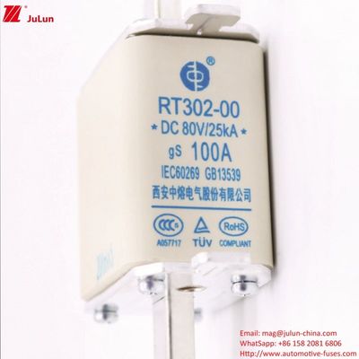 DC80V Portable Electric Vehicle Fuse RT302-00 for Power System Protection