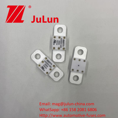 ASTM A202001-100A 150VDC Small Size Ceramic Automotive Fuses Recommended Tight Torque 11-13N·m for M8 High Current Rating Short Circuit Protection