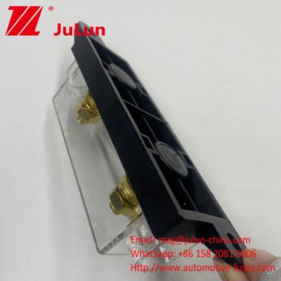 Dust Proof ADL FUSE HOLDER BLACK BACKGROUND Bolt Rated Current/ Per Column 20A 30A 80A 100A 200A 300A 400A 500A