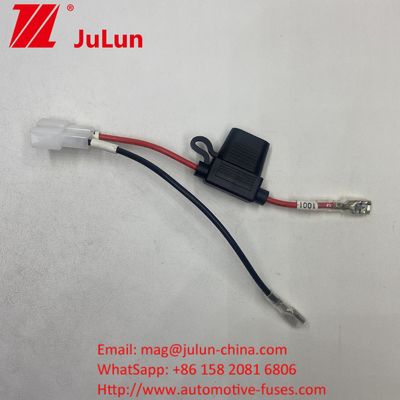 Battery Fuse Holder Connector Extension Cable Wire Harness Connector With Red 2-Pin Connector For Kids 12V Ride-On Truck Electric ATV Ebike