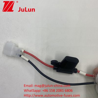 Battery Fuse Holder Connector Extension Cable Wire Harness Connector With Red 2-Pin Connector For Kids 12V Ride-On Truck Electric ATV Ebike
