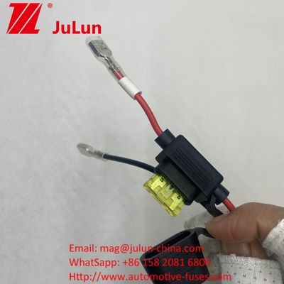 Fuse Holder 8AWG Inline Blade 30A Cable Lead WireFuse Holder 8AWG Inline Blade Cable Lead Wire Genuine 50 Amp Plug Style Power Connector To 8mm RING TERMINALS Genuine 50 Amp Plug Style