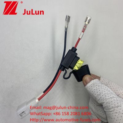 Fuse Battery Connector Extension Cable Wire Harness Connector Holder With Red 2-Pin Connector Truck Electric ATV Ebike