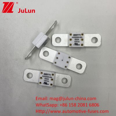 Short 500A 125VDC Circuit Protection Battey Fuse Small Size High Current Rating Distance Between 2 Holes 50.8mm