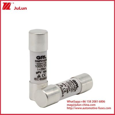 15A 1000VDC Fuse Link Solar GPV DC Fuse  10*38mm 32A Rating For Electrical Protection In PV Systems For Use With Fuse Housing