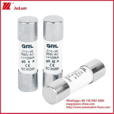 15A 1000VDC Fuse Link Solar GPV DC Fuse  10*38mm 32A Rating For Electrical Protection In PV Systems For Use With Fuse Housing