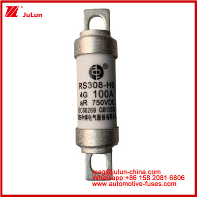 RS308-HB 4G 100A AR 750VDC 50KA Fuse For Automotive Circuit Protection Performance Conforms JASO D622 Ceramic Tubular Design