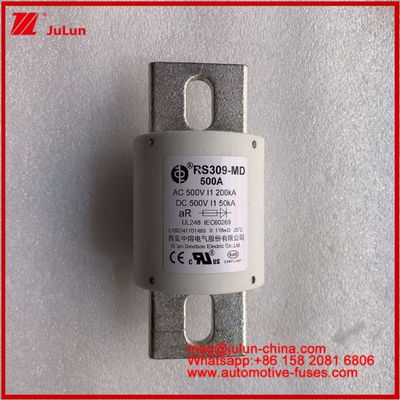 500VDC 200KA 500VAC 50KA AR Tubular Ceramic Fast Fuse FUSE RS309-MD 500A For Electric Vehicles And Power Battery Systems