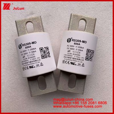 Power Drive Power Systems Ceramic Auto Fuses RS309-MD 600A 500VAC 200KA 500VDC 50KA AR Tubular Electric Vehicles 30-800A