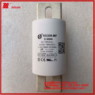 RS309-MF S 600A 750VDC Road Tubular Ceramic  Automotive Devices And Equipment 50KA Energy Storage And Power Systems Frequency Conversion Controllers FUSE  Chargers Electric Vehicle