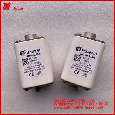 Square Ceramic RSZ307-01 J4P-N 315A 750VDC 50KA  Chargers Wires  Automotive Devices Equipment Bolt Connection Type