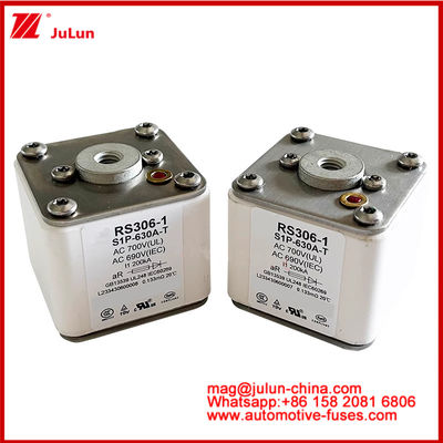 RS306-1 S1P-630A-T AC700(UL)Ar AC690V(IEC)200KV Square Caremic Fuse EV Or HEV Electric Vehicle Traction